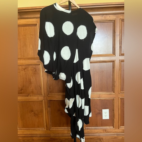 Yohji Yamamoto Tunic Dress Polka Dot Black and Cream White Size S - Picture 6 of 16